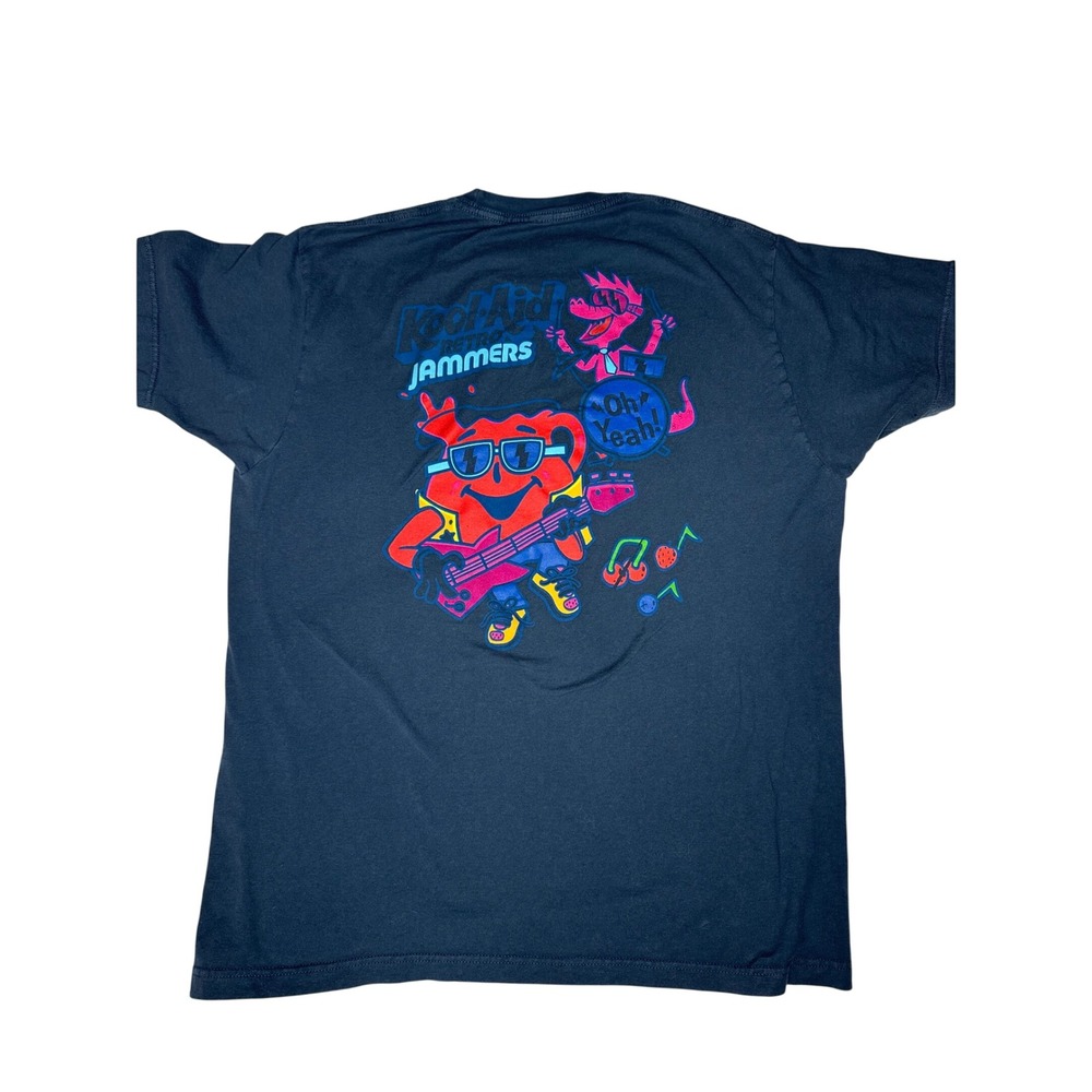 Kool-Aid Jammers Graphic T-Shirt Mens Large Navy Blue Retro Mascot Kool-Aid Man
